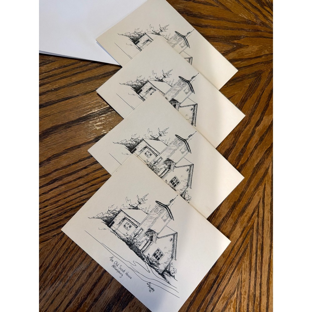 Vintage 1981 J Newman The Old Scout House Williamsburg Note Cards Set of 4